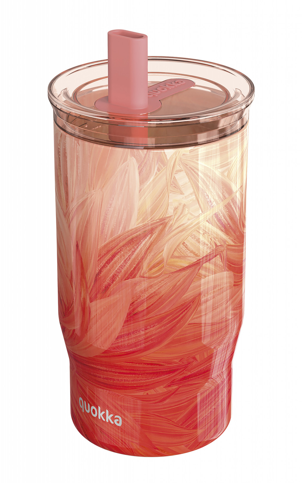 Quokka Nerezový termohrnček so slamkou Mist Peach Petals 720 ml