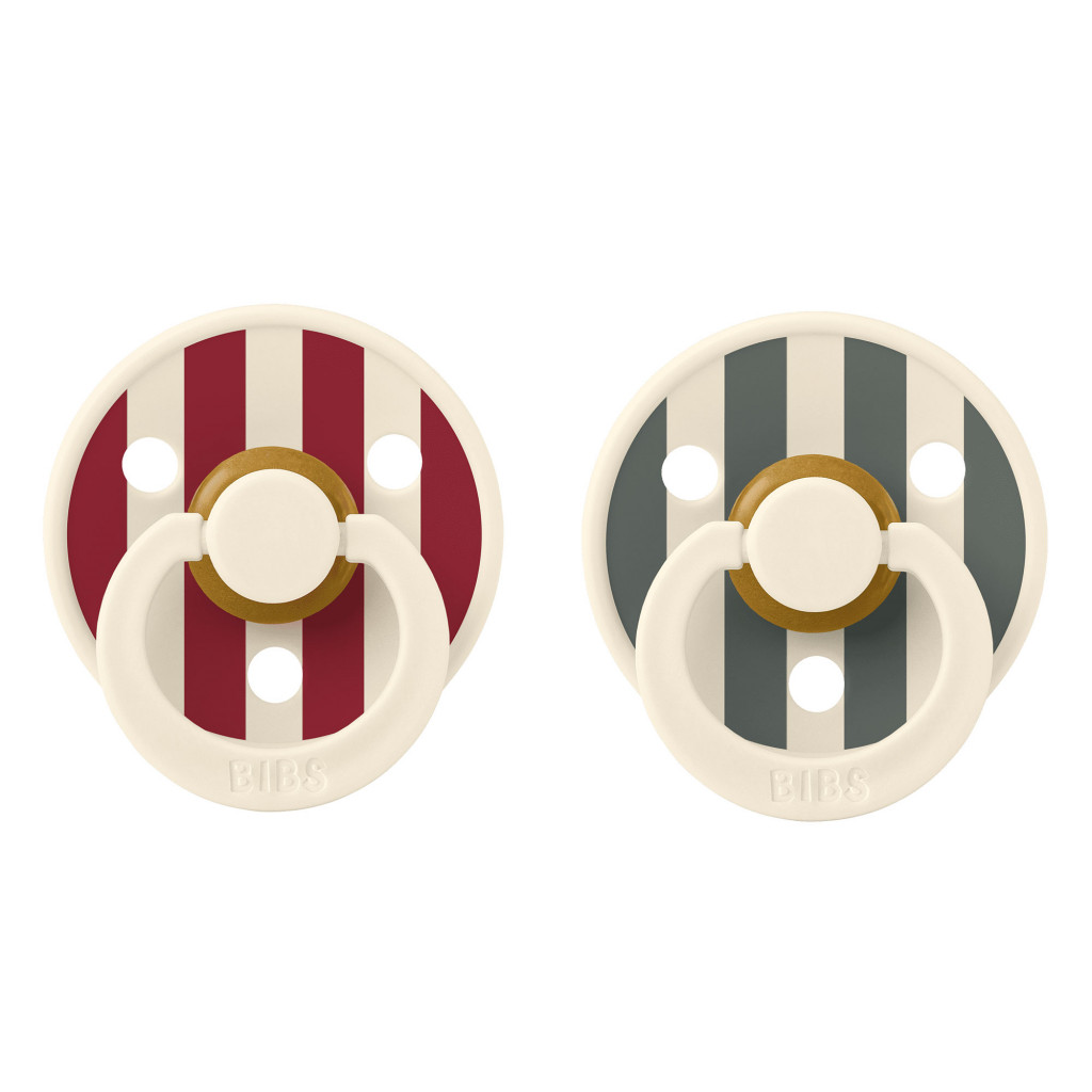 BIBS Colour Block cumlíky z prírodného kaučuku 2ks - veľkosť 2 (Ruby Pine Mix)