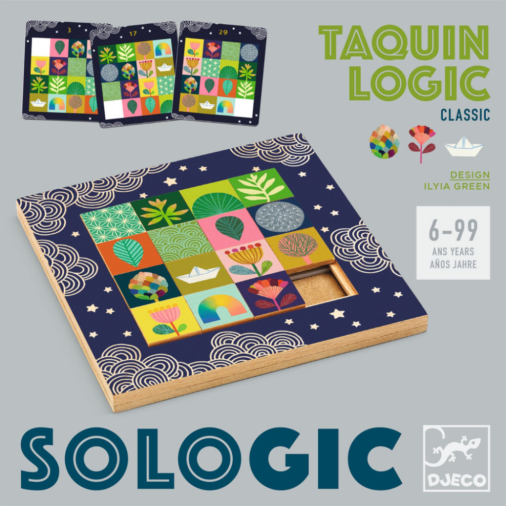 DJECO SOLOGIC: Hlavolam Taquin Logic                          15-dielne posuvné drevené puzzle
