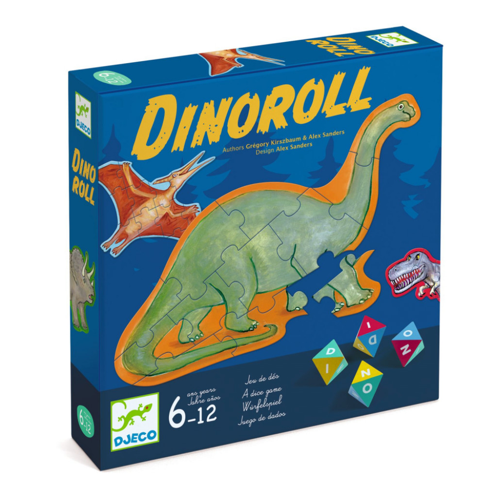 DJECO Dinoroll: spoločenská, stolová hra s kockami