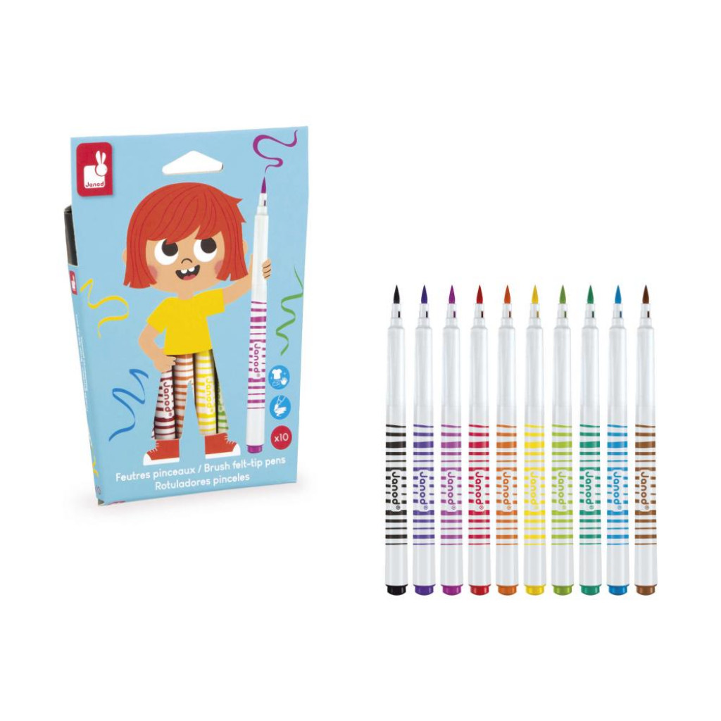 Janod Colorino Detské fixky 12 farieb s mäkkým hrotom od 3 rokov