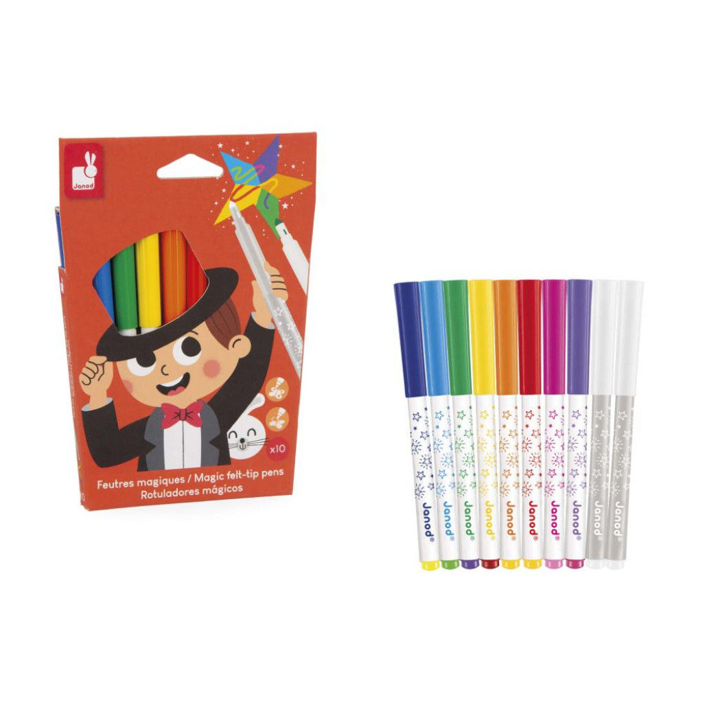 Janod Colorino Magické fixky prepisovacie 10 farieb od 3 rokov