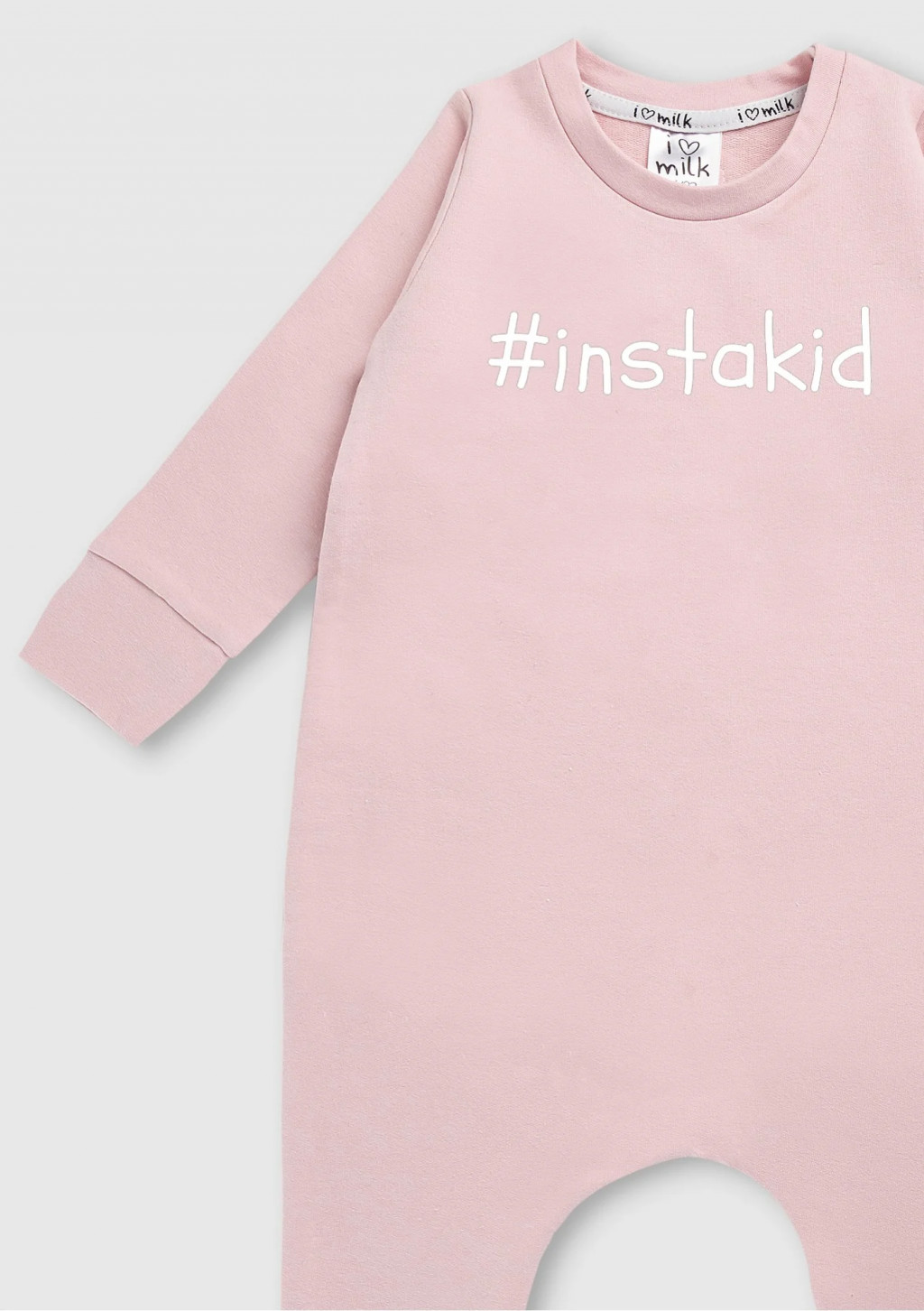 I love milk Powder pink long sleeved romper "instakid"
