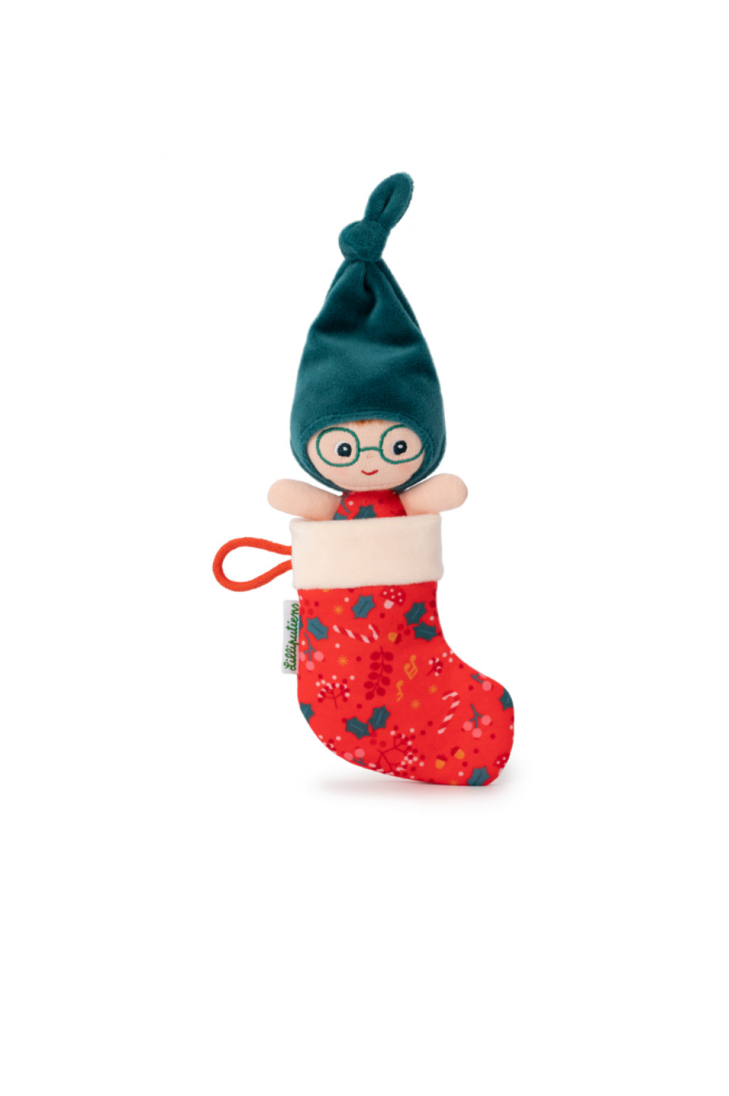 Lilliputiens vianočný škriatok s červenou pančuchou