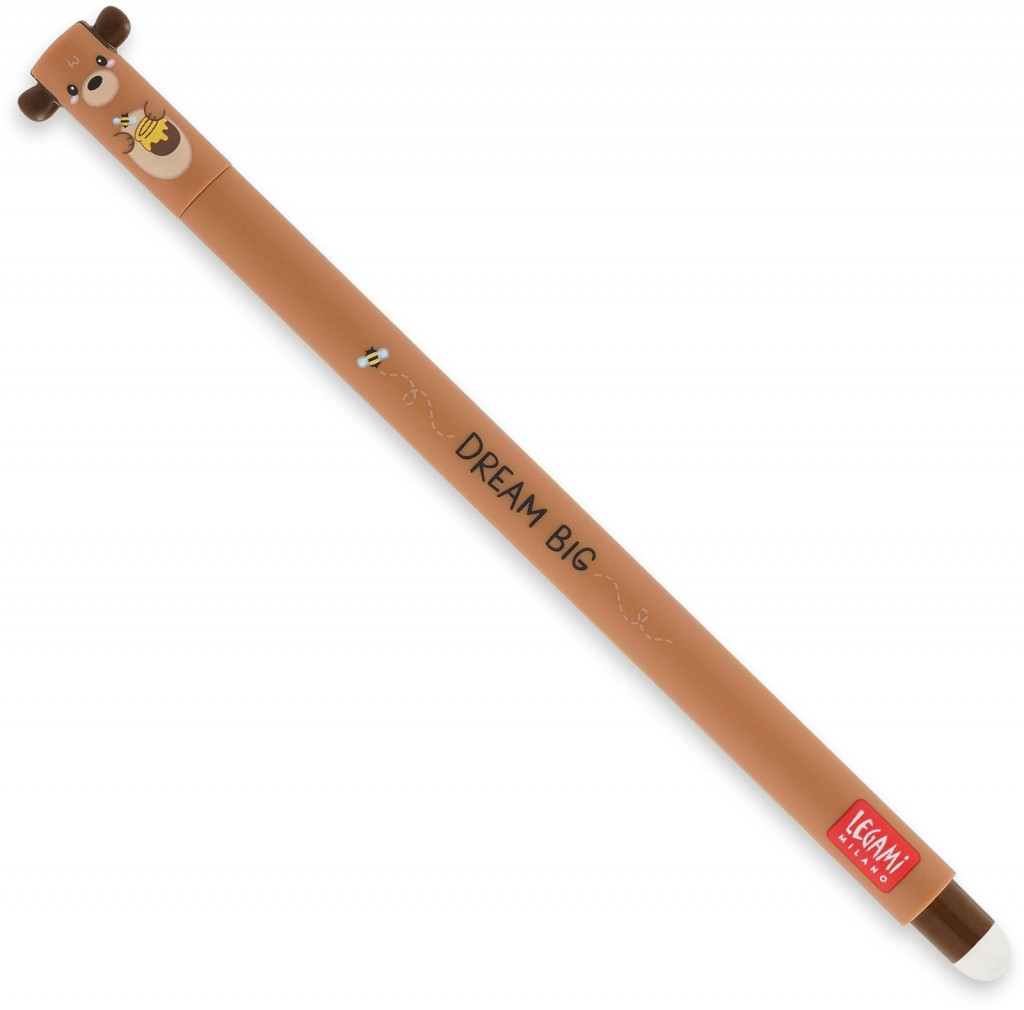 Legami Gumovacie pero Legami Erasable Gel Pen - Erasable Pen - Teddy Bear - Red Ink