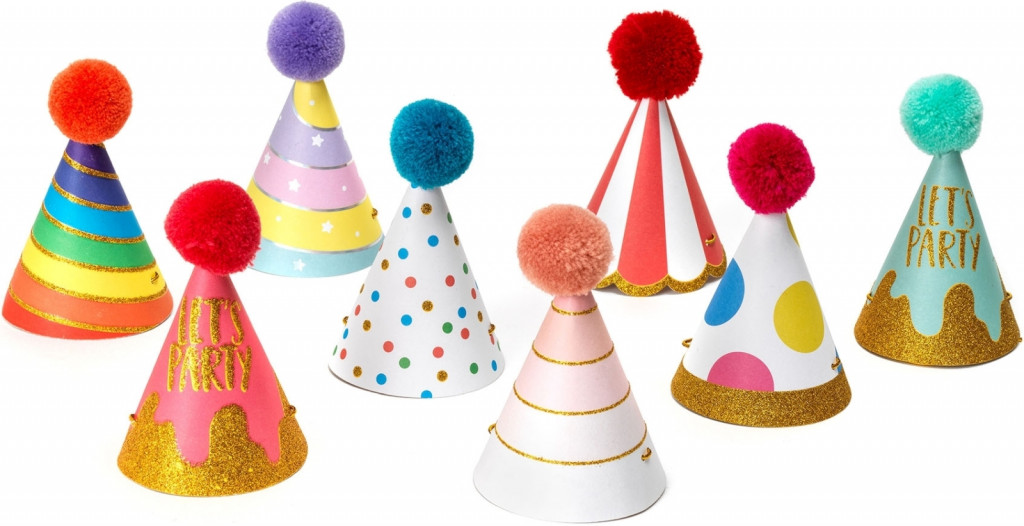 Legami Narodeninová čiapočka Legami Party Over Here - Set Of 8 Party Hats