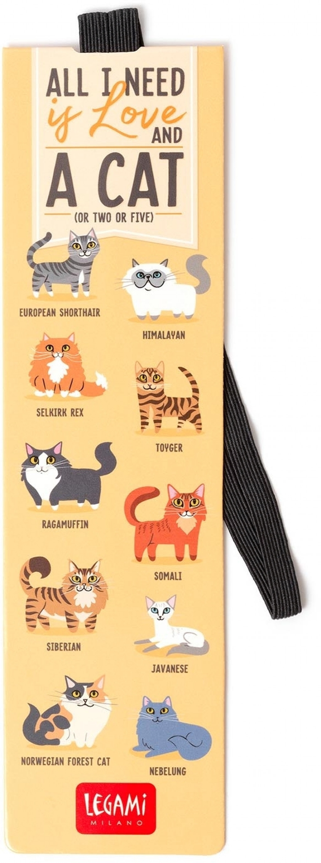 Legami Záložka s gumičkou Legami Bookmark - Kitty