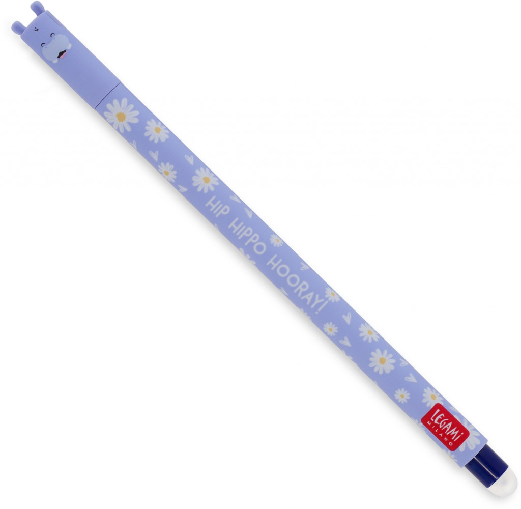 Legami Gumovacie pero Legami Erasable Gel Pen - Erasable Pen - Hippo - Blue Ink