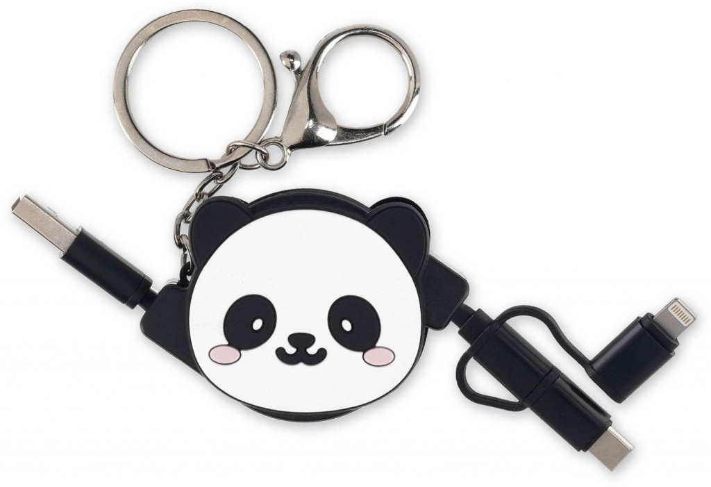 Legami Nabíjací kábel 3 v 1 Legami 3-In-1 Retract. Charging Cable - Charge 'N Roll - Panda
