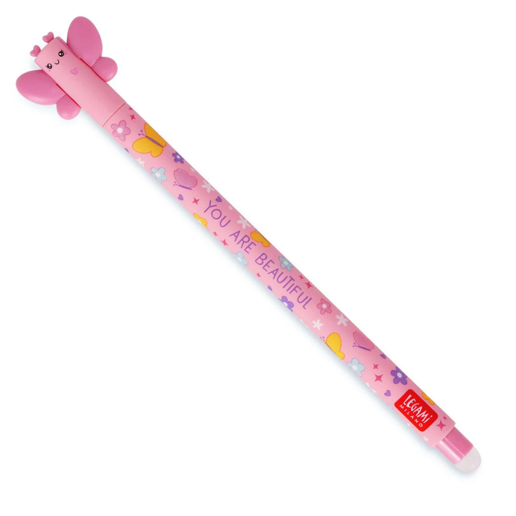 Legami Gumovací pero Legami Erasable Gel Pen - Erasable Pen - Butterfly - Pink Ink