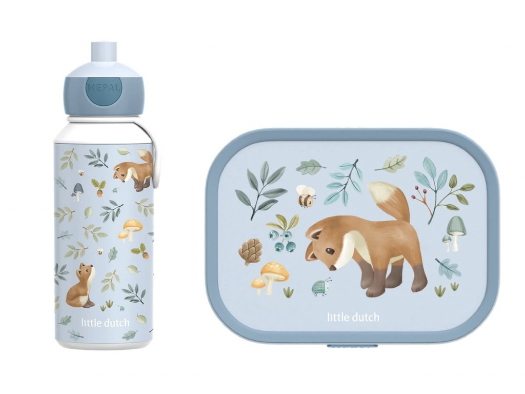 Little Dutch Desiatový set (fľaša 400ml+box) Forest Friends
