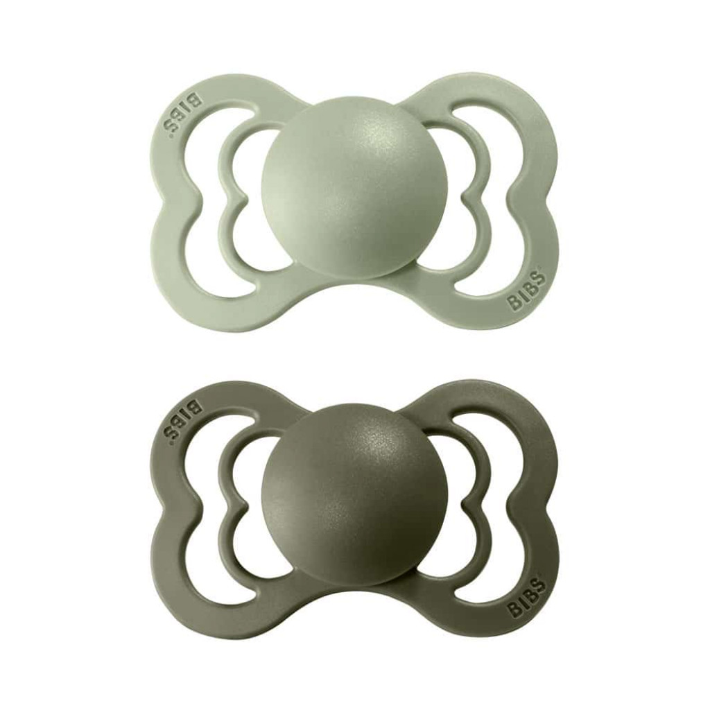 BIBS Supreme symetrické cumlíky z prírodného kaučuku 2ks - veľkosť 2 (Sage / Hunter Green)