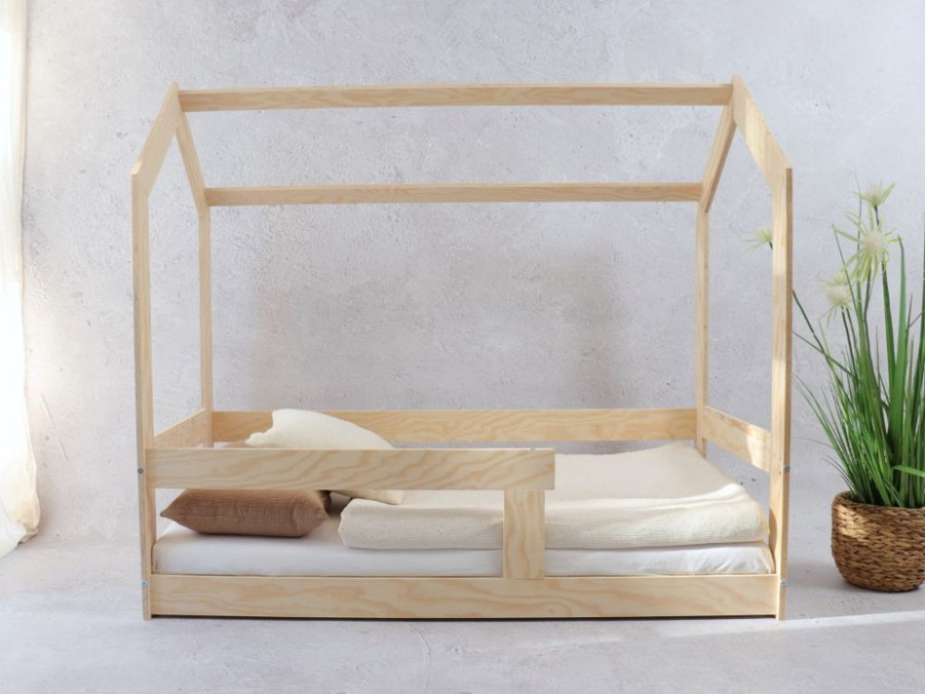 Elis design Posteľ domček Basic so zábradlím - nízka rozmer lôžka: 70 x 140 cm