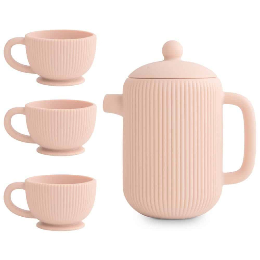 Mushie Silikónová čajová súprava mushie - blush