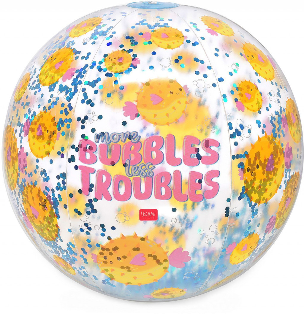 Legami Nafukovacia lopta Legami Glitter Beach Ball - Pufferfish