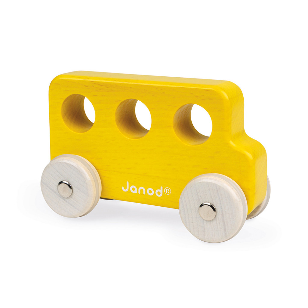 Janod Drevené auto retro autobus žltý  Cocoon