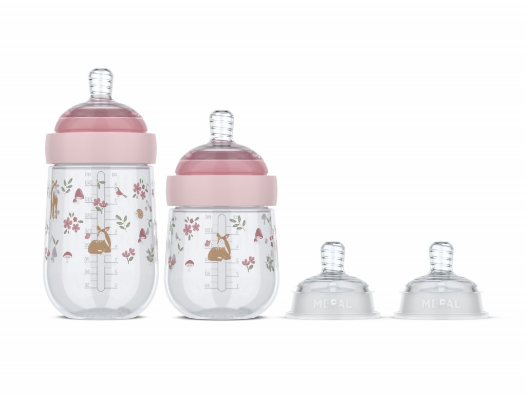 Little Dutch Dojčenské fľaše 165 ml + 240 ml + 2 cumlíky Fairy Garden
