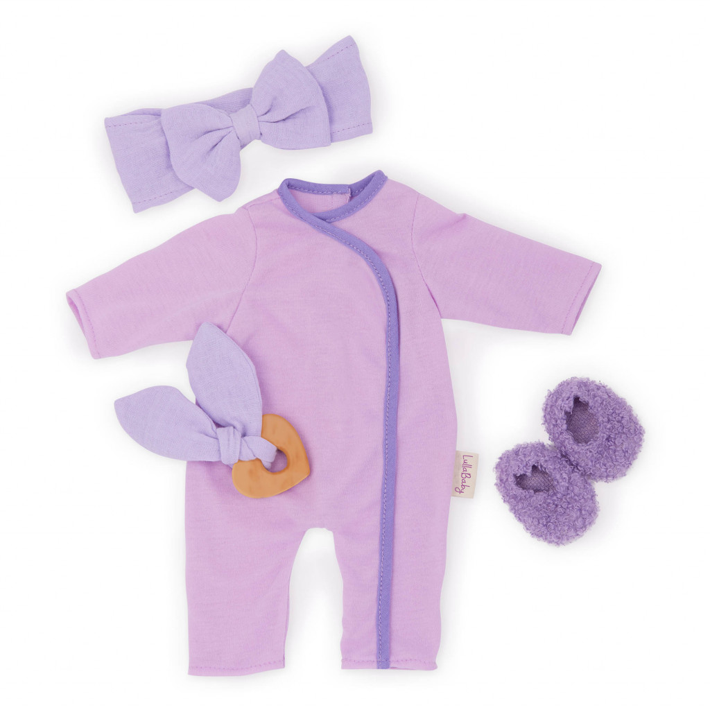 LullaBaby Dupačky pre bábiku fialové s doplnkami