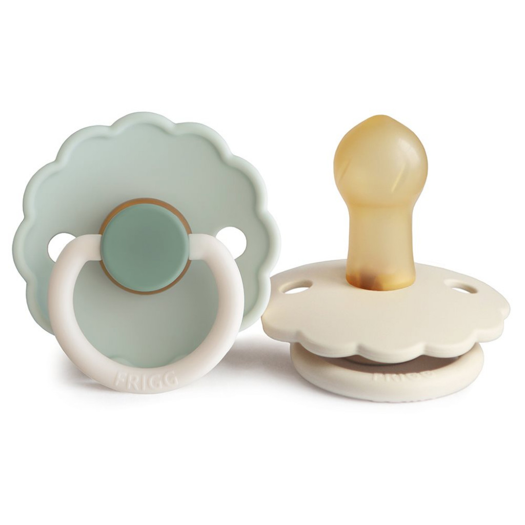 Frigg Dvojbalenie cumlíkov frigg daisy little darling/ cream, 0-6m, kaučuk