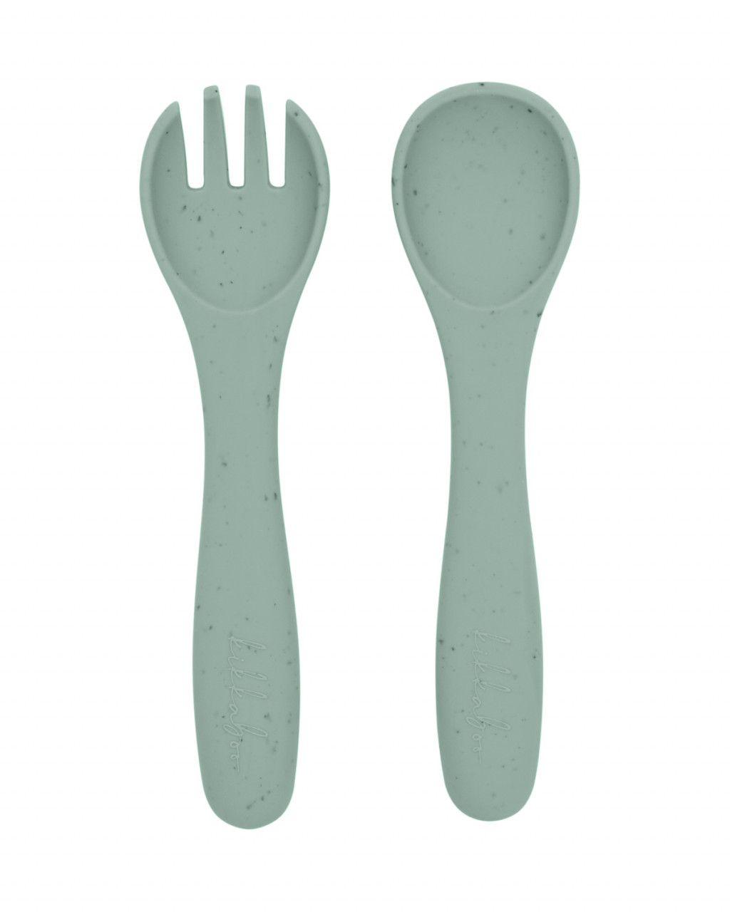 KikkaBoo Příbor 2-dílný Platinum Silicone Sage