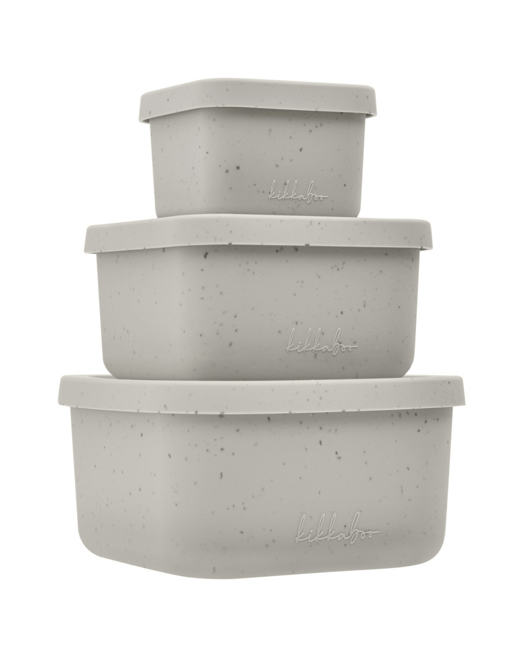 KikkaBoo Sada boxů na svačinu 3 ks Platinum Silicone Sand