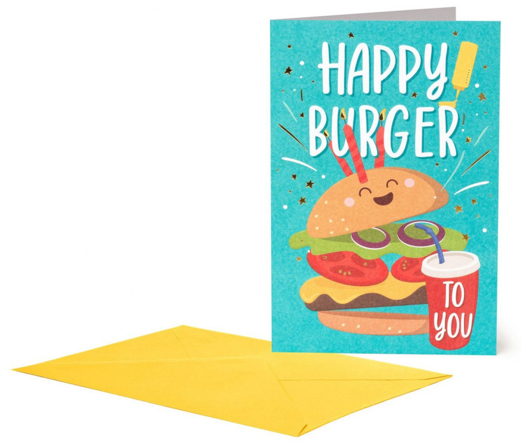 Legami Darčekové prianie Legami Large Greeting Card - Greeting Card - Burger