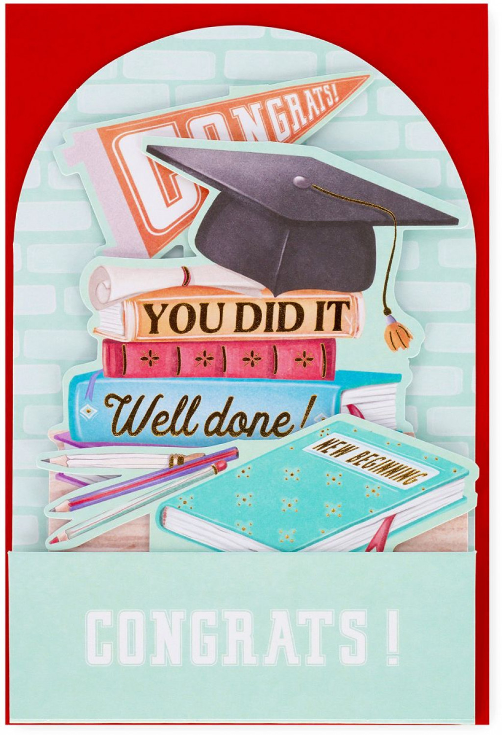 Legami Darčekové prianie Legami Pop-Up Card - Pop-Up Greeting Card - Graduation Books