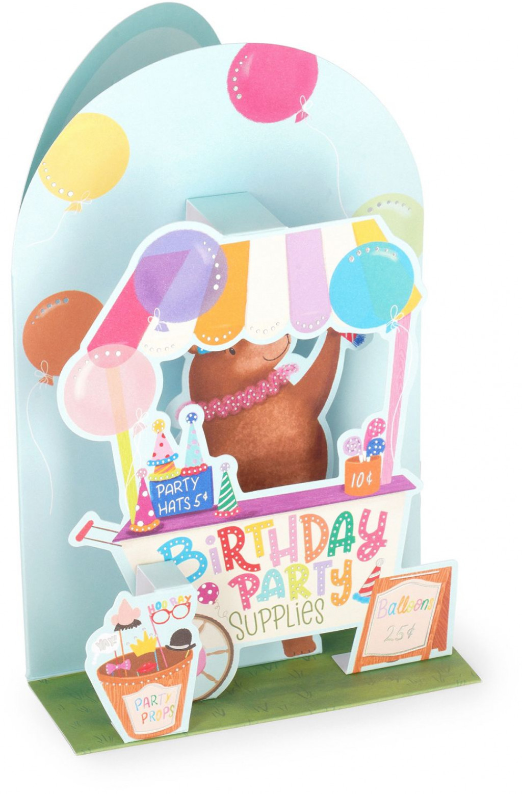 Legami Darčekové prianie Legami Pop-Up Card - Pop-Up Greeting Card - Teddy Cart