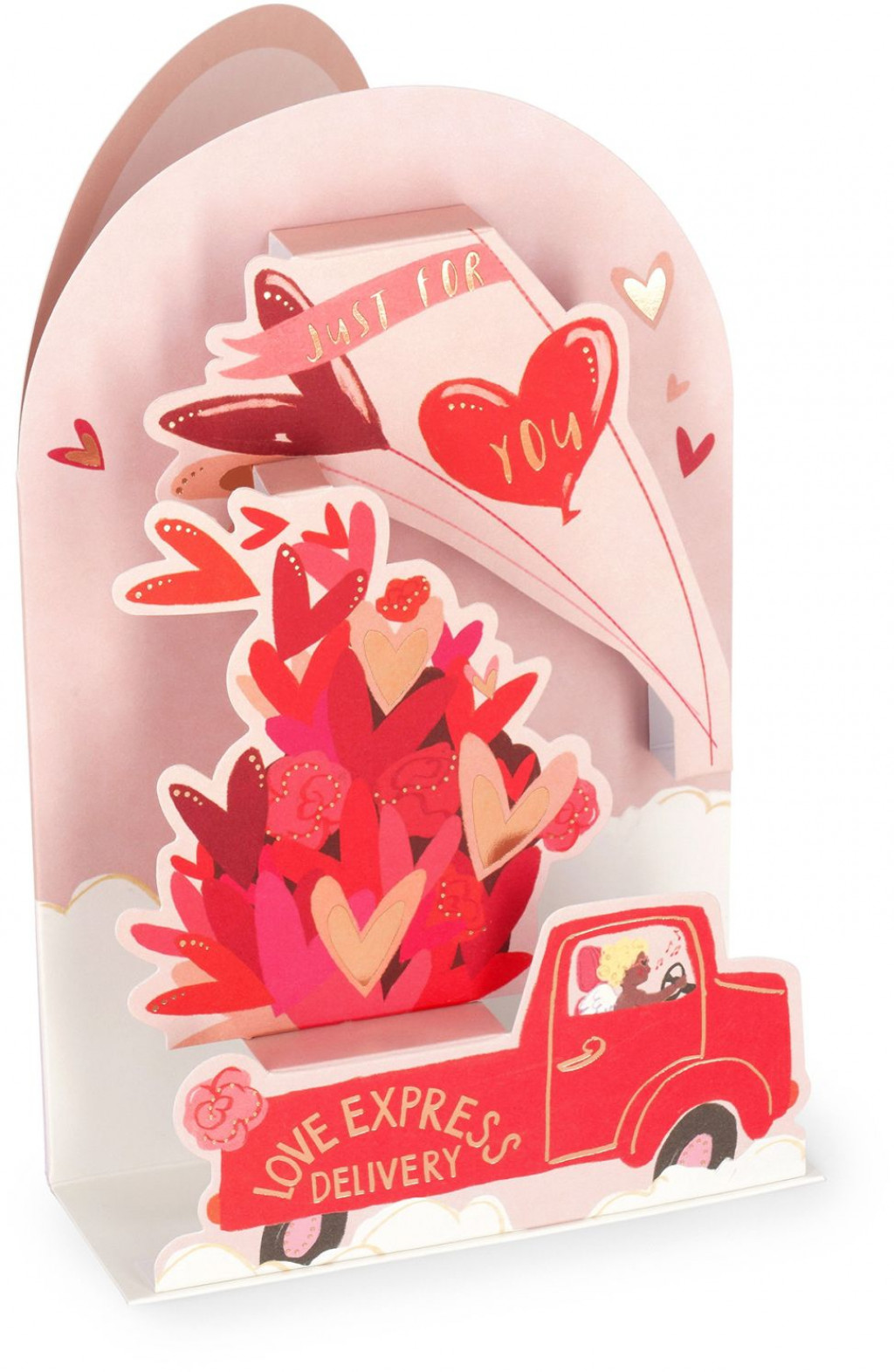 Legami Darčekové prianie Legami Pop-Up Card - Pop-Up Greeting Card - Love Cart