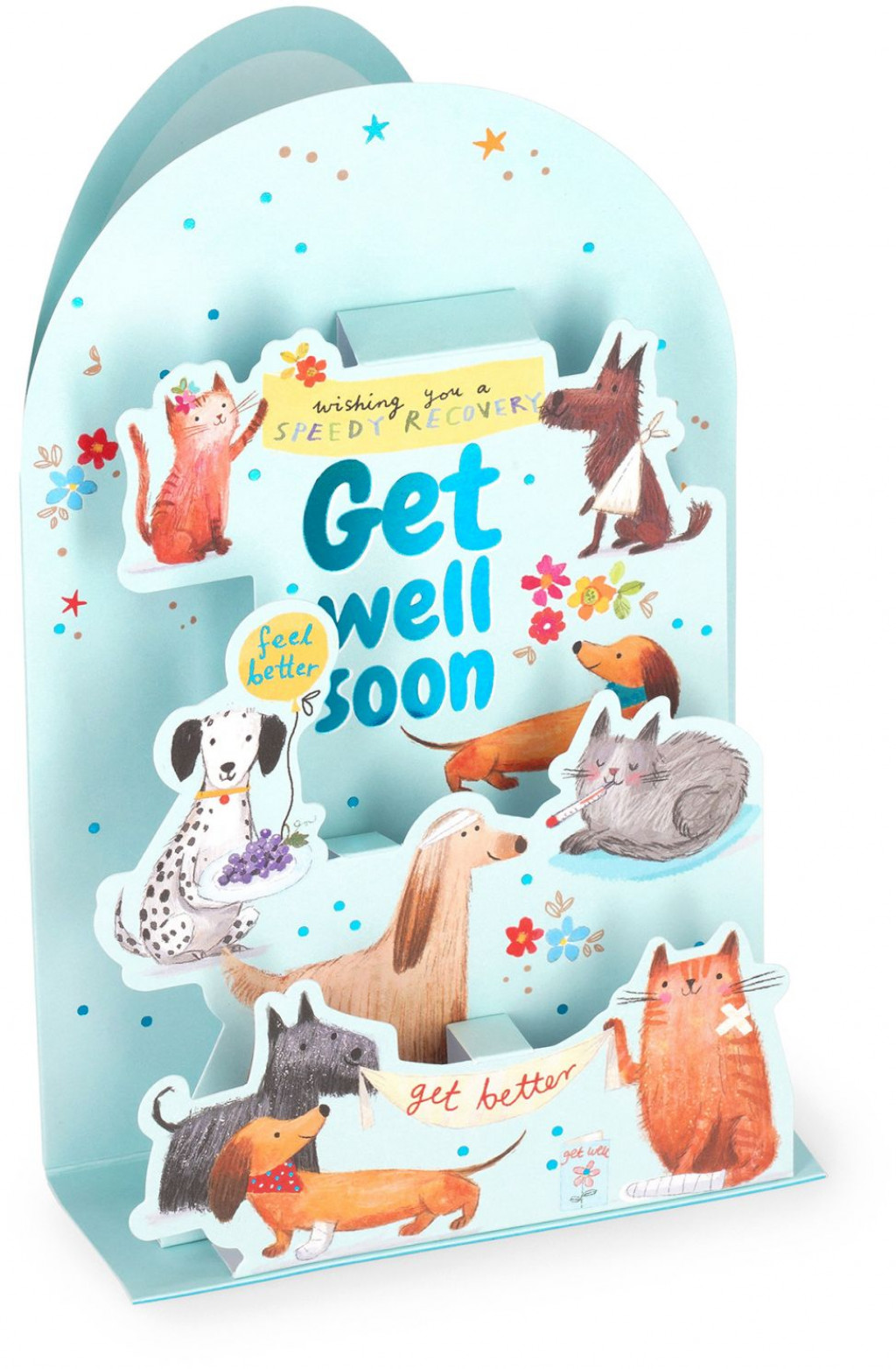 Legami Darčekové prianie Legami Pop-Up Card - Pop-Up Greeting Card - Get Well Soon