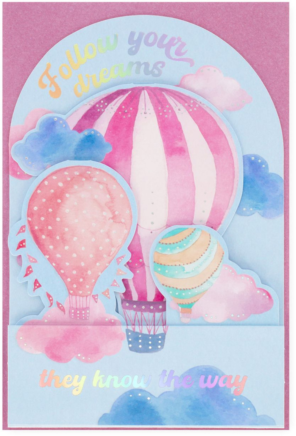 Legami Darčekové prianie Legami Pop-Up Card - Pop-Up Greeting Card - Air Balloon
