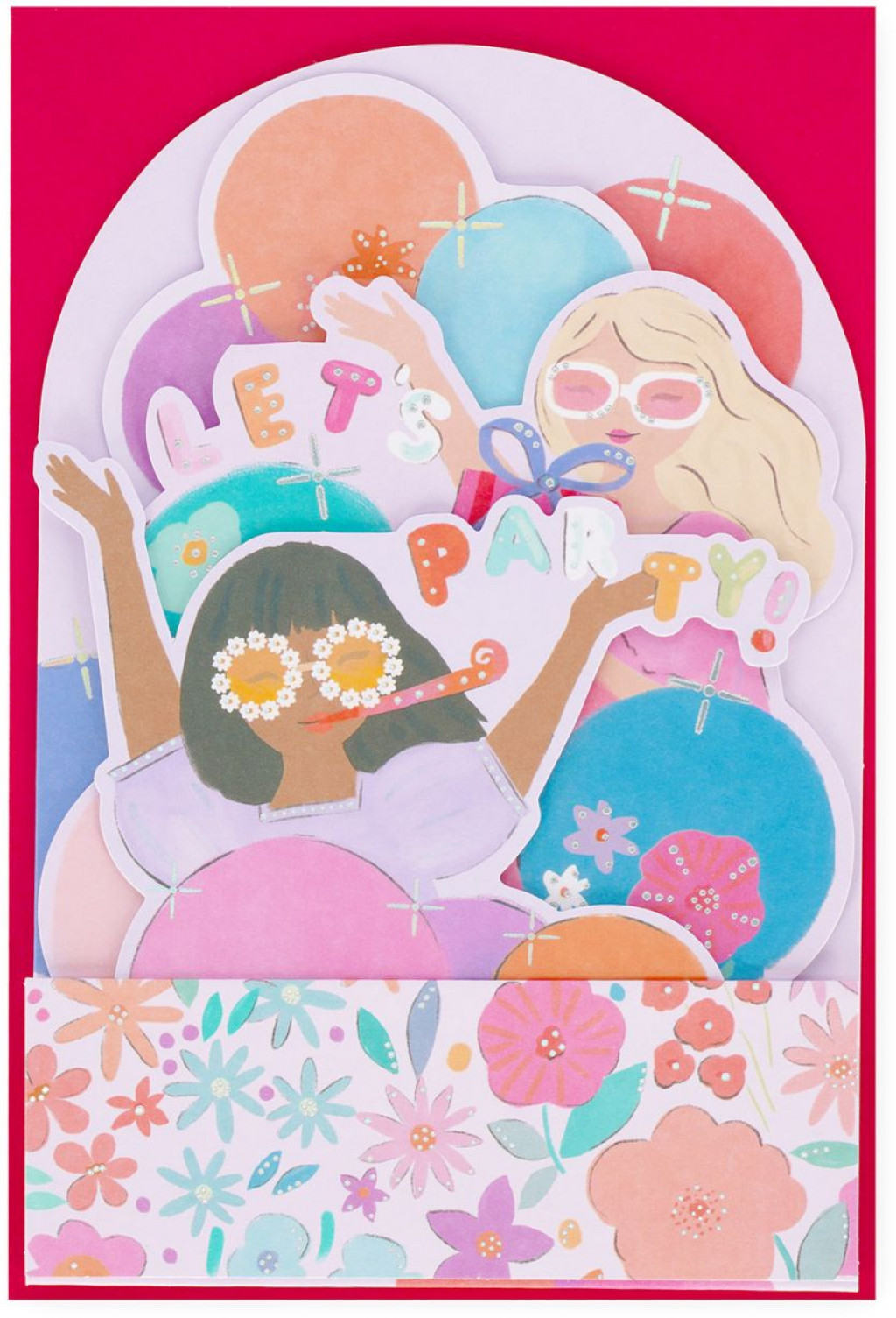 Legami Darčekové prianie Legami Pop-Up Card - Pop-Up Greeting Card - Party Girls