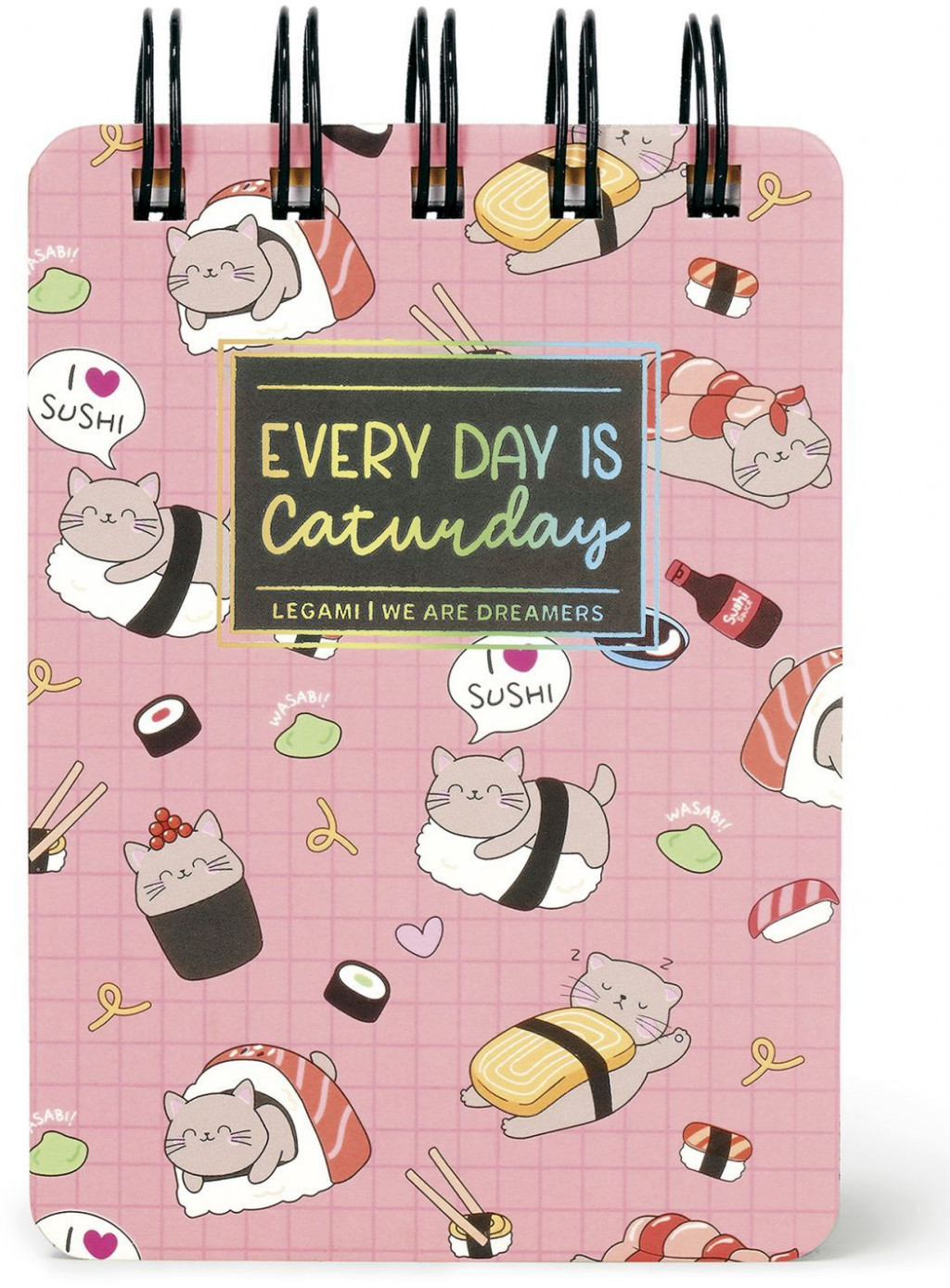 Legami Zápisník Legami Lined Spiral-Bound Notepad - Spiral Notepad - Mini - Sushi Cat