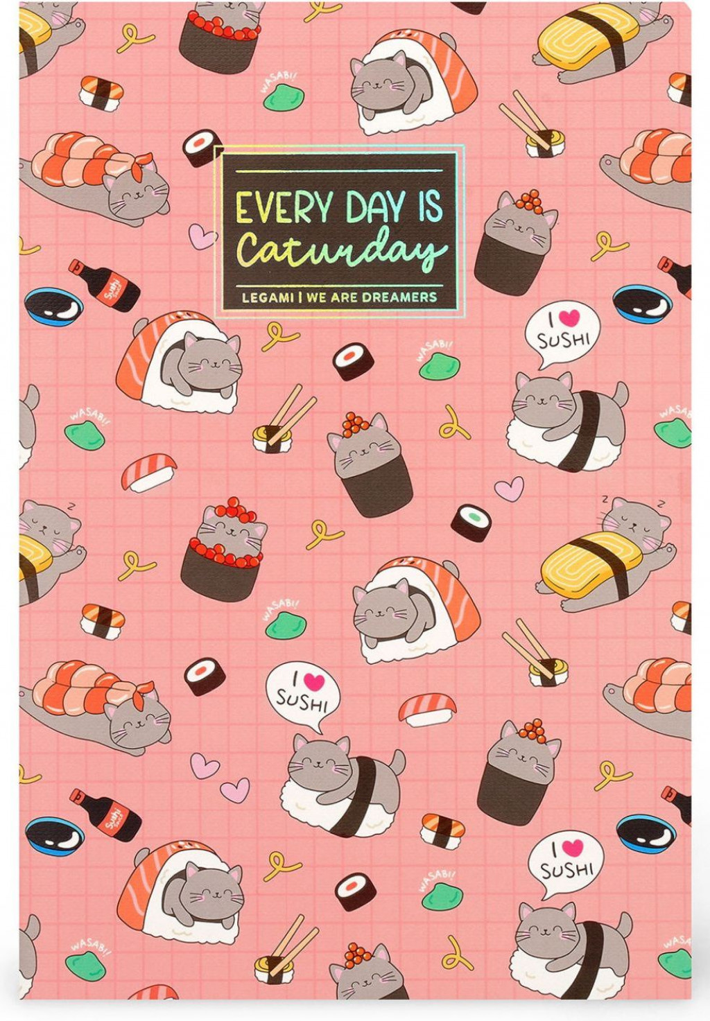 Legami Zápisník Legami Lined Notebook - Quaderno - Large - Sushi Cat