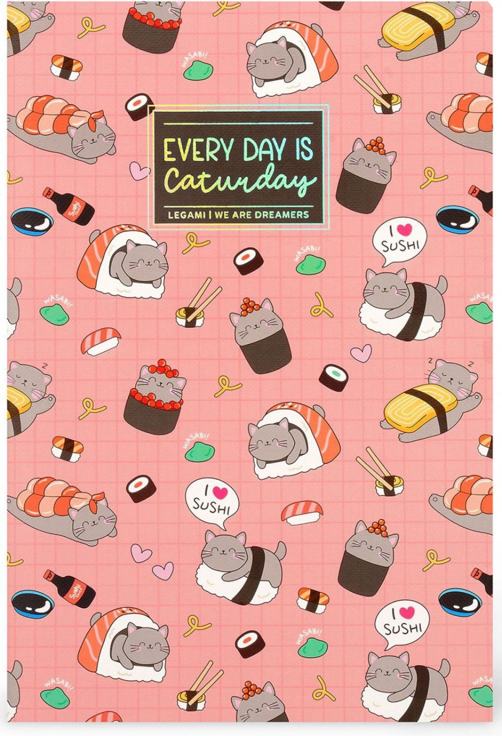 Legami Zápisník Legami Plain Notebook - Quaderno - Medium - Sushi Cat