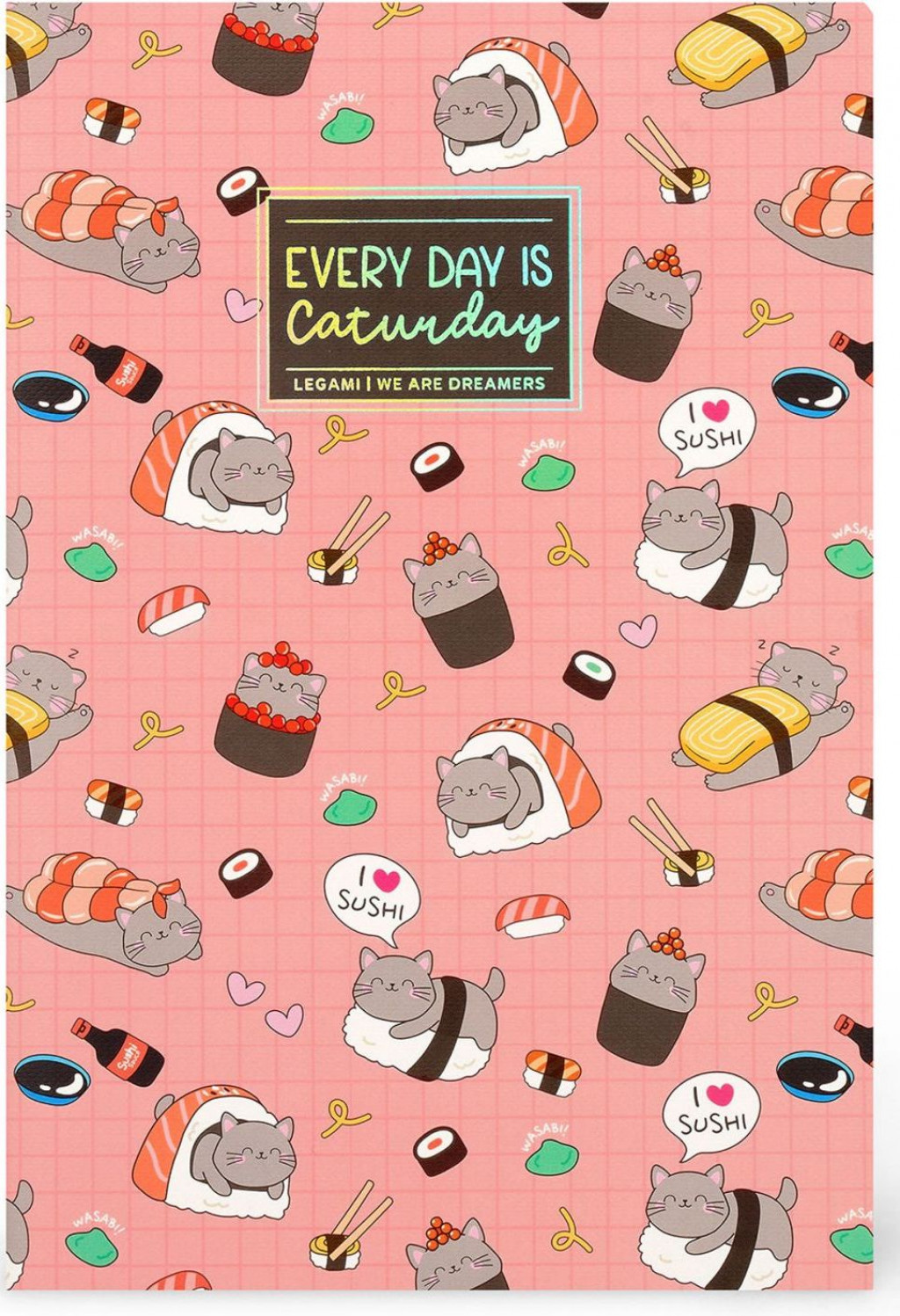 Legami Zápisník Legami Lined Notebook - Quaderno - Medium - Sushi Cat