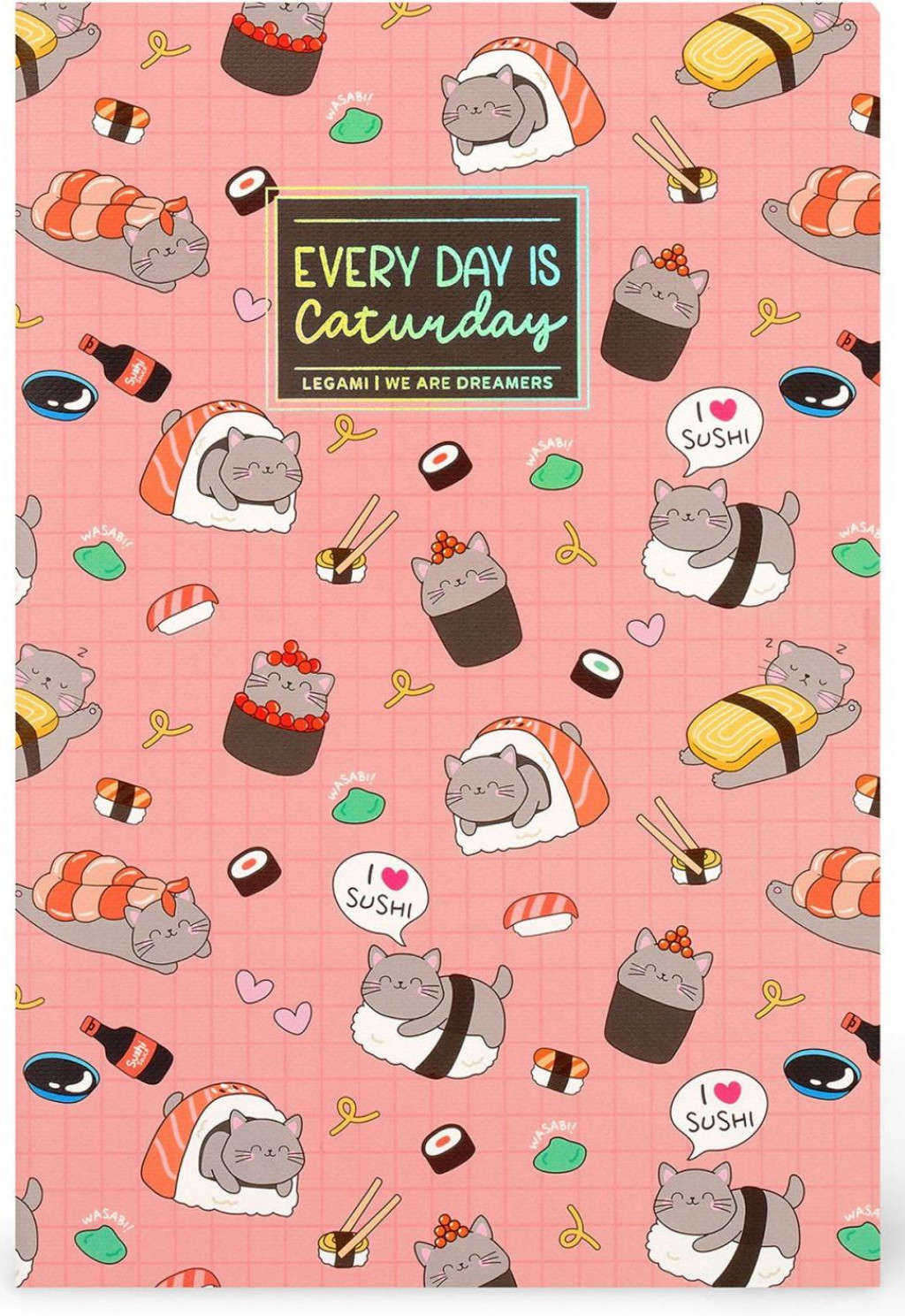 Legami Zápisník Legami Lined Notebook - Quaderno - Small - Sushi Cat