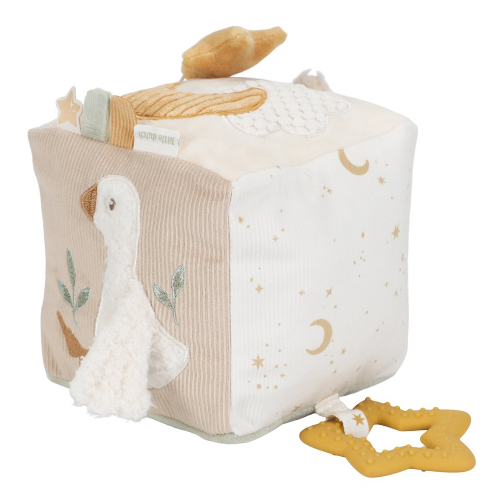 Little Dutch Kostka textilní s aktivitami Newborn Naturals