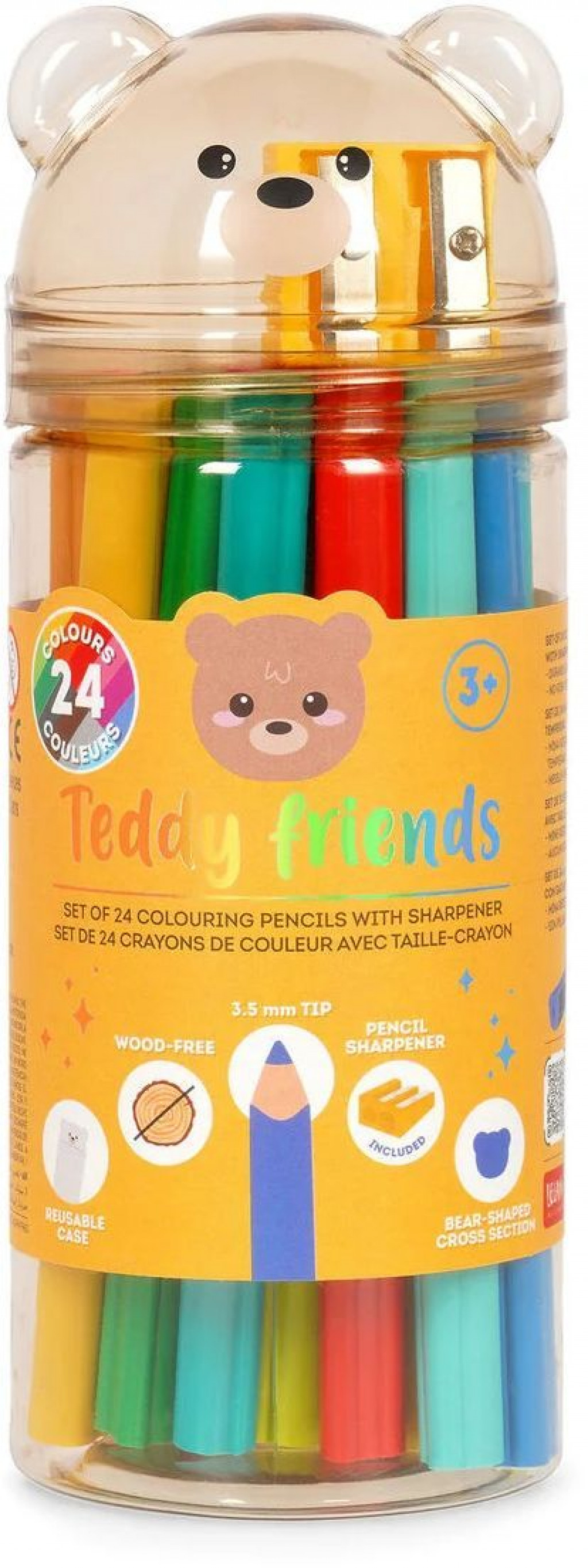 Legami Sada 24 pasteliek s strúhadlom Legami - Teddy Bear