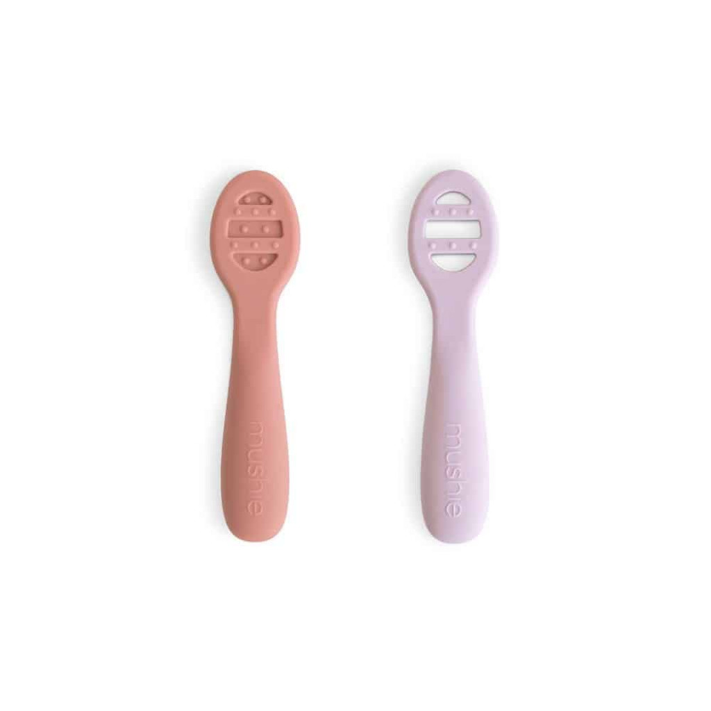 Mushie Prvé lyžičky na príkrmy mushie -  rose/ soft lilac