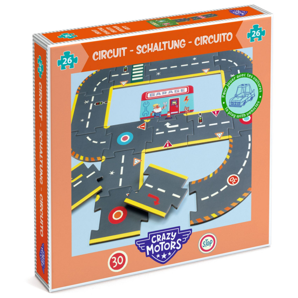 DJECO ENG: City circuit- giant puzzle - 26 pcs