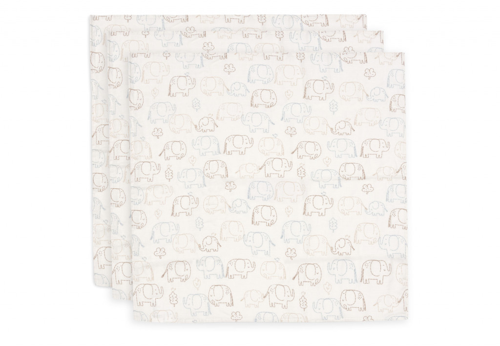Jollein Pleny 3 ks 70x70 cm Elephant Tales