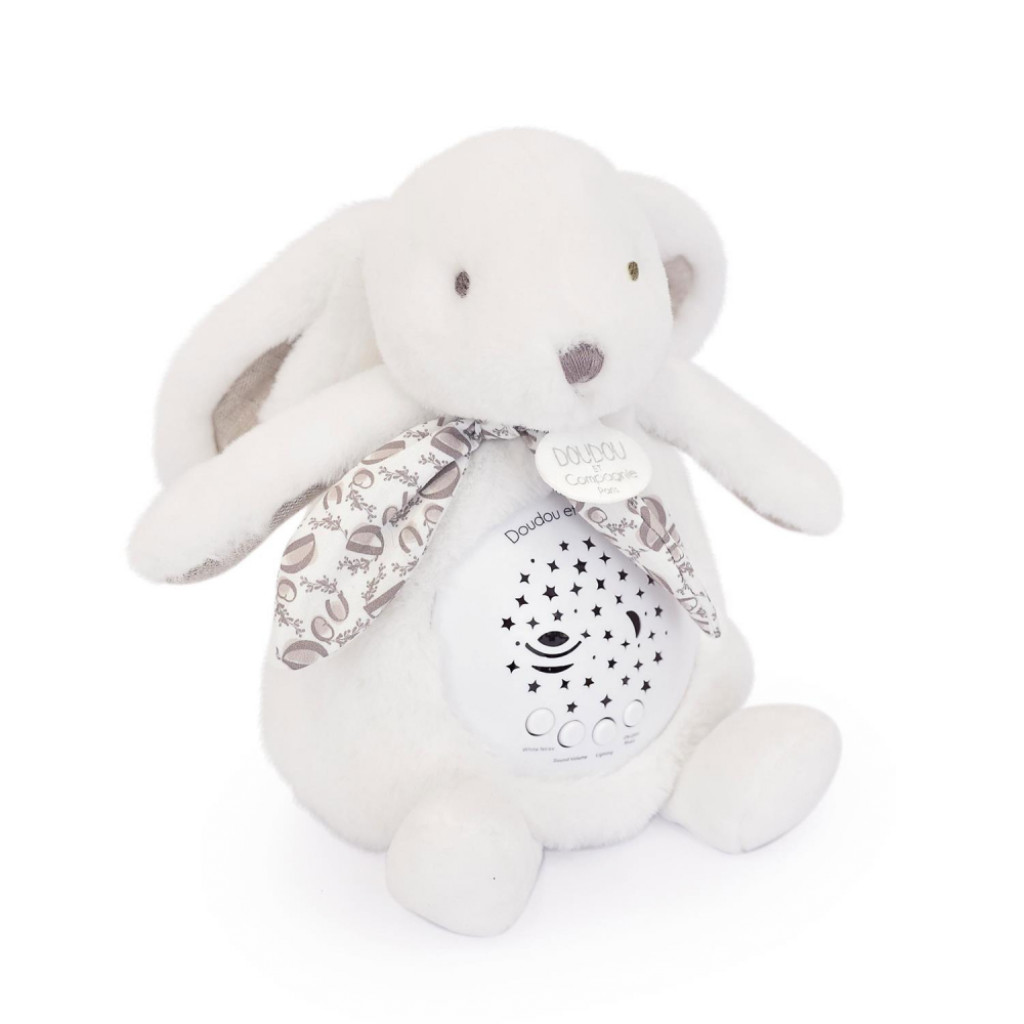 DouDou ET Compagnie Nočný projektor zajačik biely