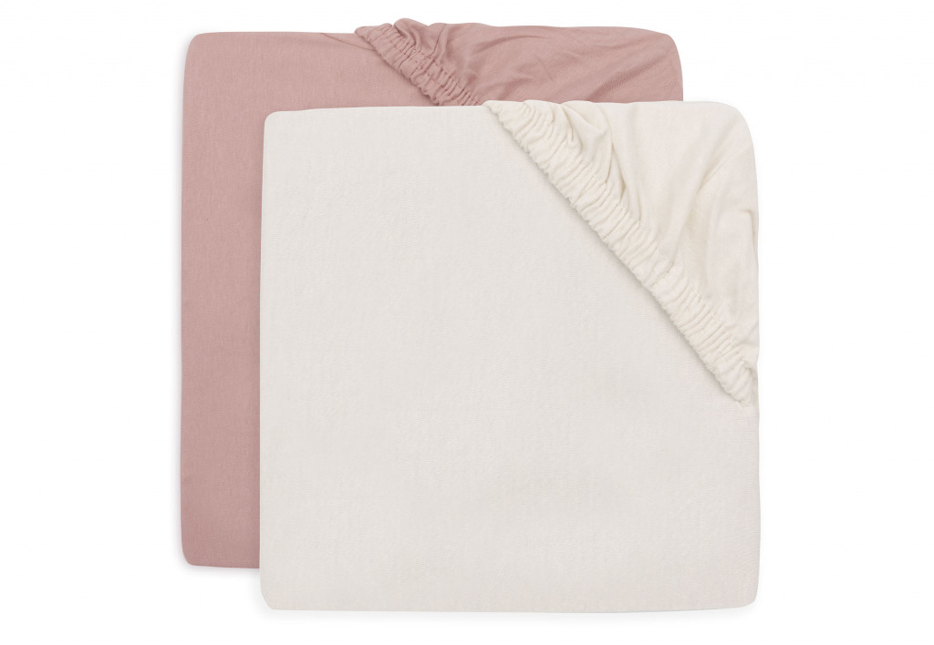 Jollein Napínacia plachta 120x60 cm 2 ks Wild Rose/Ivory