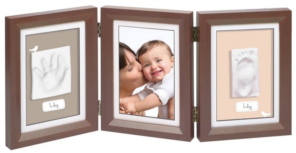 Baby Art Drevený rámček pre odtlačok My Baby Touch Double Brown