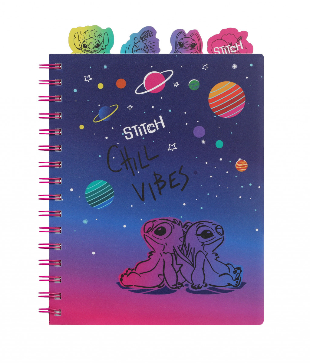 Coolpack Zápisník špirálový Chill vibes A5 so záložkami Stitch Black