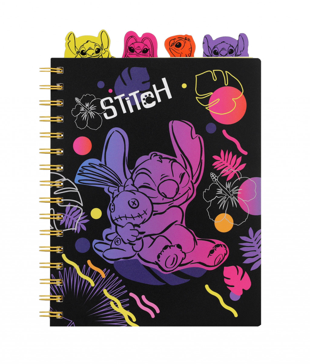 Coolpack Zápisník špirálový A5 so záložkami Stitch Black