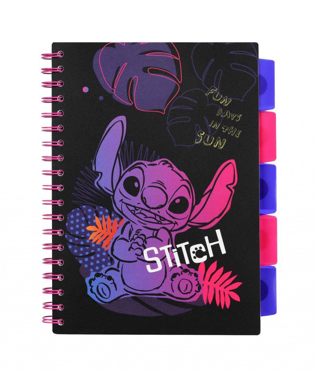 Coolpack Zápisník špirálový B5 so záložkami Stitch Black