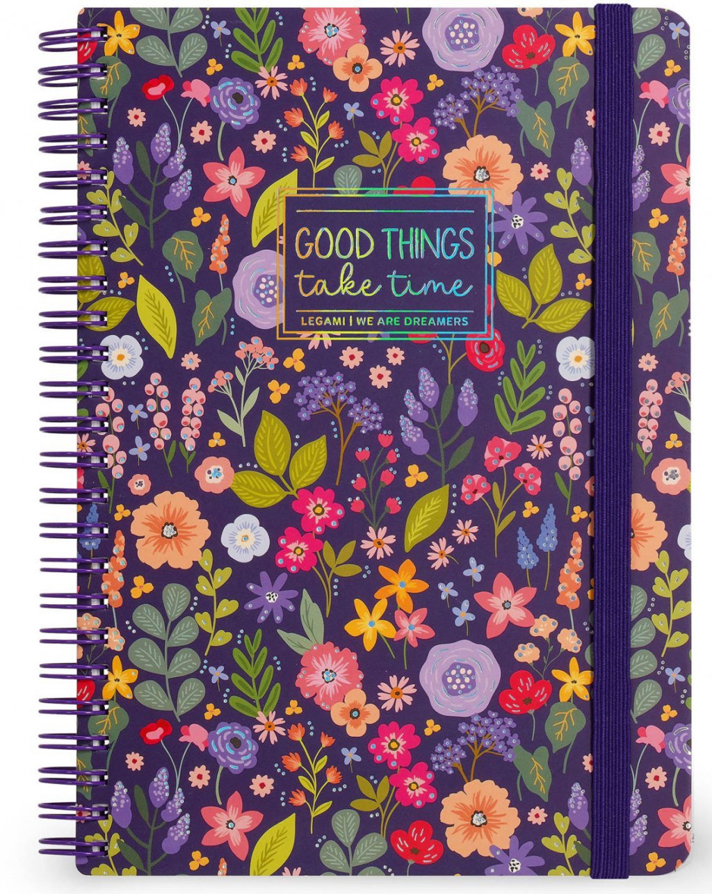 Legami Zápisník Legami Lined Spiral-Bound Notepad - Spiral Notebook - Large - Flowers
