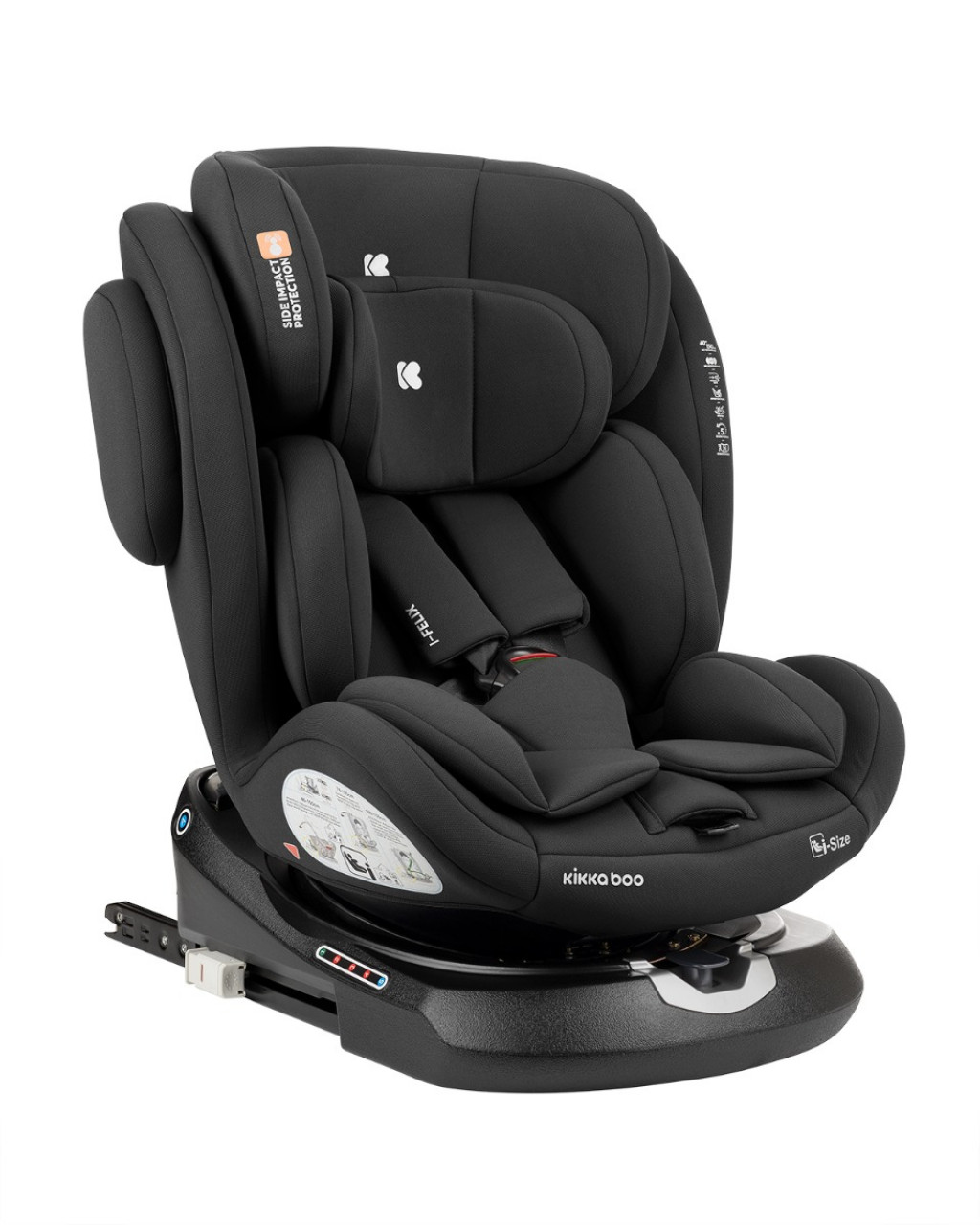 KikkaBoo Autosedačka 40-150 cm i-Felix i-SIZE Black